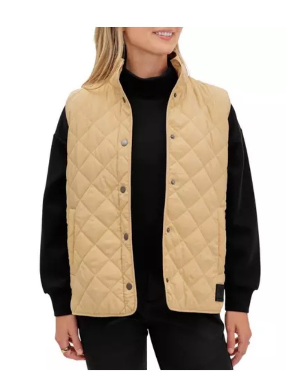 WAGGLE Golf Crosscut Quilted Vest Tan Size XS